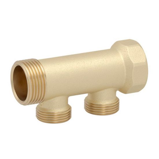 Immagine di COLLETTORE OTTONE Ø 3/4  A 2 VIE DA 1/2" POLETTI