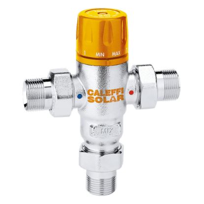 Immagine di MISCELATORE TERMOSTATICO SOLARE Ø 3/4" CON VALVOLA DI NON RITORNO CALEFFI