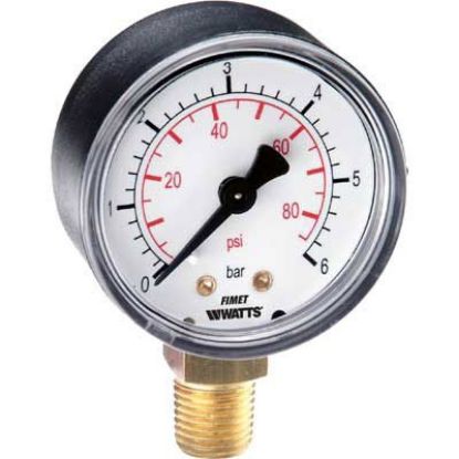 Immagine di MANOMETRO ATTACCO RADIALE SCALA 0-10 BAR Ø 80 MM . ATTACCO 3/8"M ISPESL