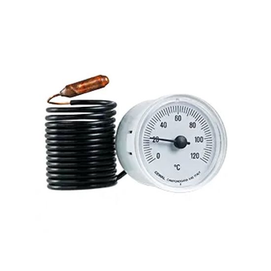 Immagine di TERMOMETRO DA INCASSO A CAPILLARE SCALA 0-120° Ø 42 MM .