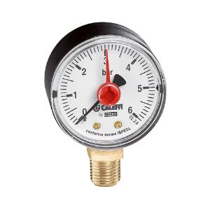 Immagine di MANOMETRO ATTACCO RADIALE SCALA 0-6 BAR ISPESL ATTACCO 3/8"M CALEFFI