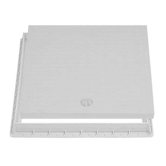 Immagine di COPERCHIO 30X30 CM CON TELAIO PEDONALE PVC MISURA ESTERNA 33X33 CM