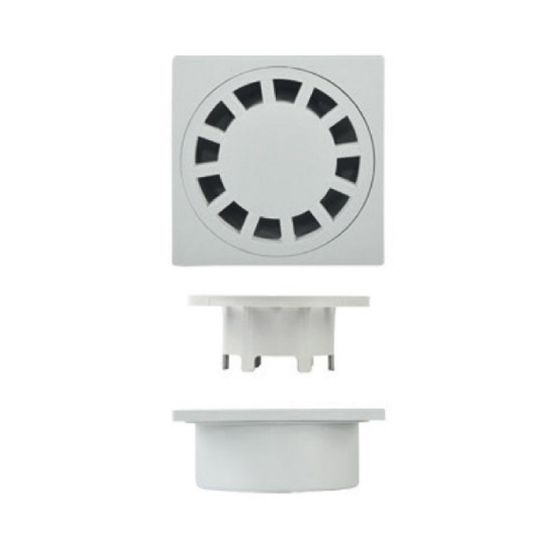 Immagine di CHIUSINO SIFONATO ATTACCO ESTERNO POLIPROPILENE MISURA 25x25 CM SCARICO INFERIORE DIAMETRO 100 MM