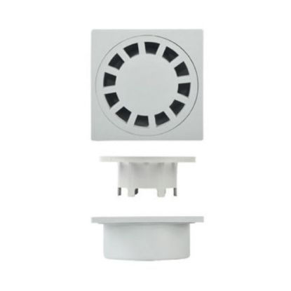 Immagine di CHIUSINO SIFONATO ATTACCO ESTERNO POLIPROPILENE MISURA 20x20 CM SCARICO INFERIORE DIAMETRO 80 MM