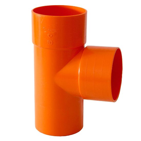 Immagine di TEE ROSSO A 90 GRADI DIAMETRO 63 MM