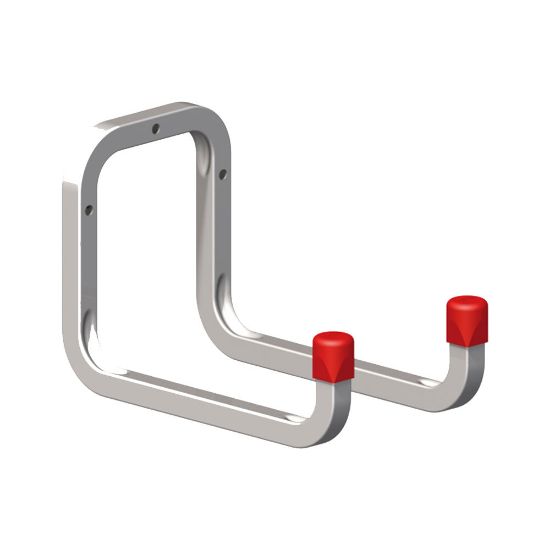Immagine di GANCIO DOPPIO ACCIAIO ZINCATO 173x120x98 MM PORTATA 20 KG COMBINABILE CON PROFILO COAXIS