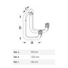 Immagine di GANCIO OOPPIO ACCIAIO ZINCATO 90x120x98 MM PORTATA 40 KG COMBINABILE CON PROFILO COAXIS