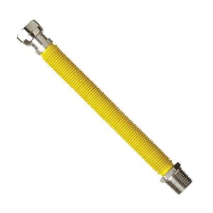 Immagine di FLESSIBILE INOX GAS ESTENSIBILE Ø 3/4" MF DA 200-410 MM RIVESTITO GIALLO EMIFLEX