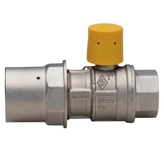 Immagine di VALVOLA GAS PIOMBABILE FIDO-SFERA Ø 1 1/4"x40 MM PIU TUBO PROTEZIONE