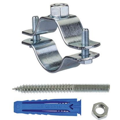 Immagine di COLLARE PESANTE ZINCATO Ø 1/2" CON TASSELLO CONFEZIONE DA 2 PZ