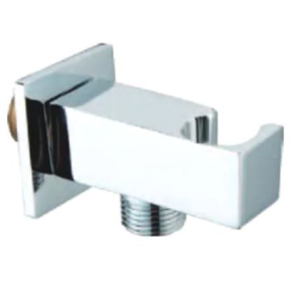 Immagine di PRESA ACQUA QUADRATA CON SUPPORTO DOCCETTA CROMATA