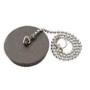 Immagine di TAPPO IN GOMMA NERA CON CATENA Ø 40 MM