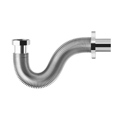 Immagine di TUBO ESTENSIBILE INOX AISI 304 Ø 32 MM CON GHIERA E BORCHIA IN OTTONE 1 1/4" CROMO