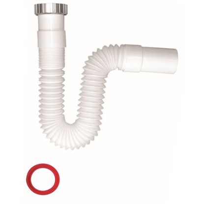 Immagine di TUBO ESTENSIBILE IN PP Ø 40 MM CON GHIERA IN OTTONE 1 1/2" CROMO