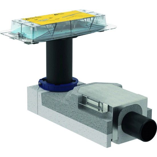 Immagine di SET SIFONE PER CANALETTE CLEANLINE PER MASSETTI ALTEZZA 65/90 MM SCARICO Ø 50 MM GEBERIT