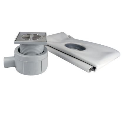 Immagine di POZZETTO A PAVIMENTO PIU TELO PER DOCCIA SCARICO Ø 50 MM VALSIR