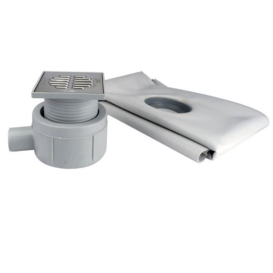 Immagine di POZZETTO A PAVIMENTO PIU TELO PER DOCCIA SCARICO Ø 50 MM VALSIR