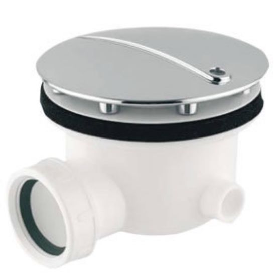 Immagine di PILETTA DOCCIA SIFONATA RIBASSATA CROMATA FORO Ø 90 MM SCARICO 1 1/2" CGS