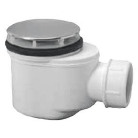 Immagine di PILETTA DOCCIA SIFONATA RIBASSATA CROMATA FORO Ø 65 MM SCARICO 1 1/2" CGS