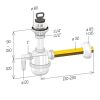 Immagine di SIFONE LAVELLO 1 VASCHETTA Ø 1 1/4" PVC PIU SCARICO LAVATRICE GHIDINI