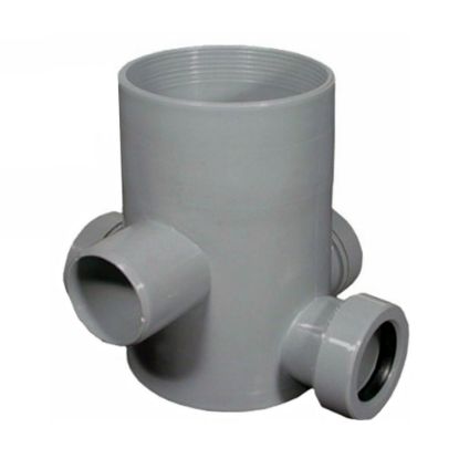 Immagine di SCATOLA SIFONATA A PAVIMENTO 4VIE CON BICCHIERI Ø 40 MM USCITA 50 MM GO PLAST