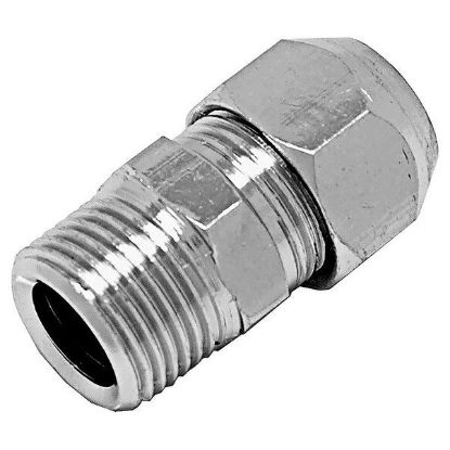 Immagine di RACCORDO CROMATO A STRINGERE Ø 3/8"M x 10 MM