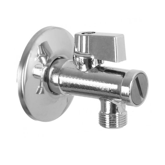 Immagine di RUBINETTO FILTRO A SFERA ATTACCO Ø 1/2"x3/8" SENZA SNODO CROMATO RTM