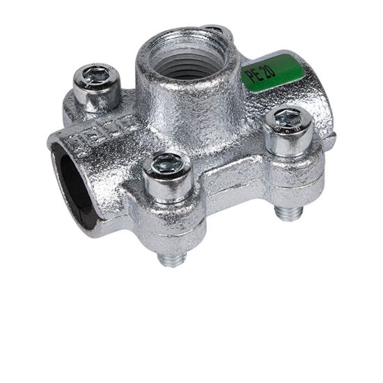 Immagine di COLLARE PRESA ACQUA ZINCATA PER TUBI PE Ø 50 MM USCITA 3/4"