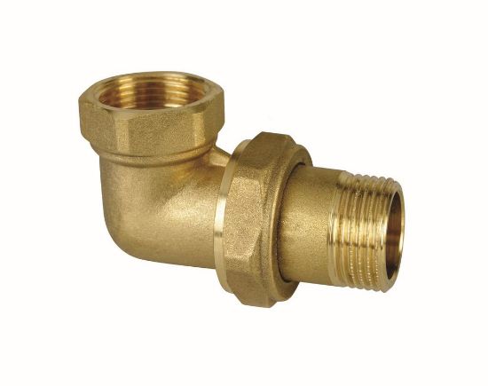 Immagine di RACCORDO 3 PEZZI CURVO Ø 1/2" MASCHIO/FEMMINA OTTONE