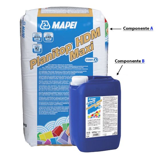 Immagine di PLANITOP HDM MAXI BICOMPONENTE PER IL RINFORZO STRUTTURALE ARMATO COMPONENTE B FUSTO DA 6,25 KG MAPEI