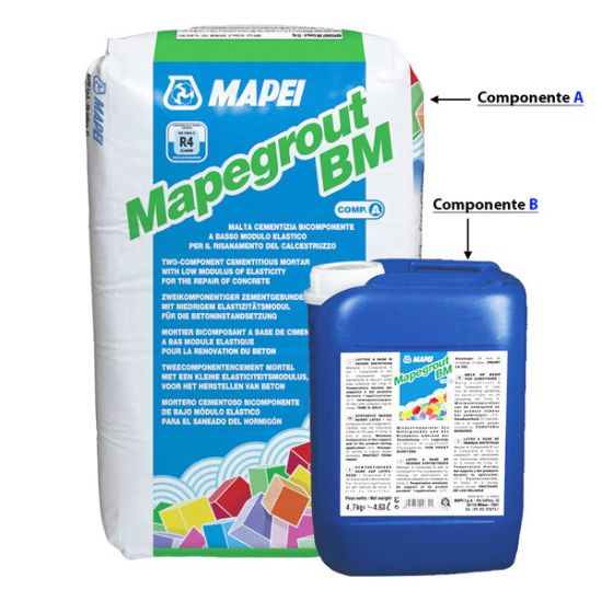 Immagine di MAPEGROUT BM BICOMPONENTE PER IL RIPRISTINO CORTICALE DI STRUTTURE IN CALCESTRUZZO COMPONENTE A SACCO DA 25 KG MAPEI