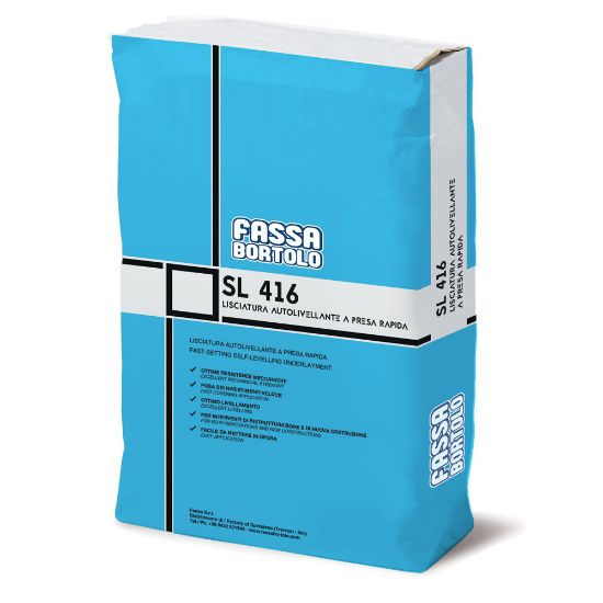 Immagine di AUTOLIVELLANTE SL416 SPESSORE BASSO PREMISCELATO A PRESA RAPIDA PER PAVIMENTI INTERNI SACCO DA 25 KG FASSA