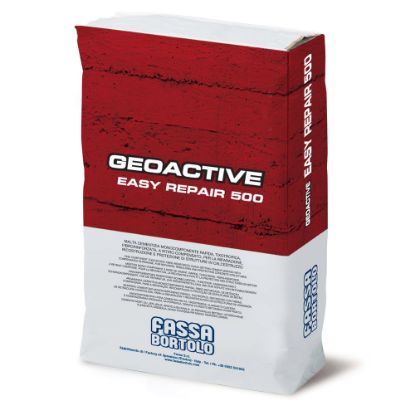 Immagine di MALTA GEOACTIVE EASY REPAIR 500 PER RIPARARE RICOSTRUIRE E PROTEGGERE STRUTTURE IN CALCESTRUZZO SACCO DA 25 KG FASSA