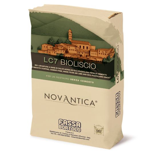 Immagine di INTONACO LC7 BIOLISCIO BIANCO A BASE DI CALCE E POZZOLANA PER INTERNI ED ESTERNI SACCO DA 20 KG FASSA