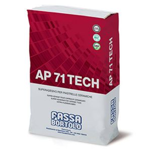 Immagine di COLLA AP71 TECH GRIGIO PER PAVIMENTI E RIVESTIMENTI INTERNI ED ESTERNI SACCO DA 25 KG FASSA