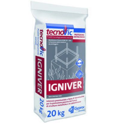 Immagine di INTONACO IGNIVER ANTINCENDIO PREMISCELATO A BASE DI GESSO E VERMICULITE PER INTERNI SACCO DA 20 KG