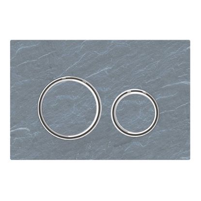 Immagine di SIGMA50 ROUND PLACCA DI COMANDO PIETRA NATURALE ARDESIA PER CASSETTA SIGMA8 GEBERIT