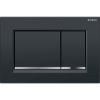 Immagine di SIGMA20 SQUARE PLACCA DI COMANDO DOPPIO TASTO NERO/CROMATO/NERO PER CASSETTA SIGMA8 GEBERIT
