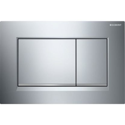 Immagine di SIGMA20 SQUARE PLACCA DI COMANDO DOPPIO TASTO CROMATO/SATINATO/CROMATO PER CASSETTA SIGMA8 GEBERIT