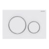 Immagine di SIGMA20 ROUND PLACCA DI COMANDO DOPPIO TASTO BIANCO OPACO/CROMATO/BIANCO OPACO PER CASSETTA SIGMA8 GEBERIT