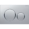 Immagine di SIGMA20 ROUND PLACCA DI COMANDO DOPPIO TASTO SATINATO/CROMATO/SATINATO PER CASSETTA SIGMA8 GEBERIT