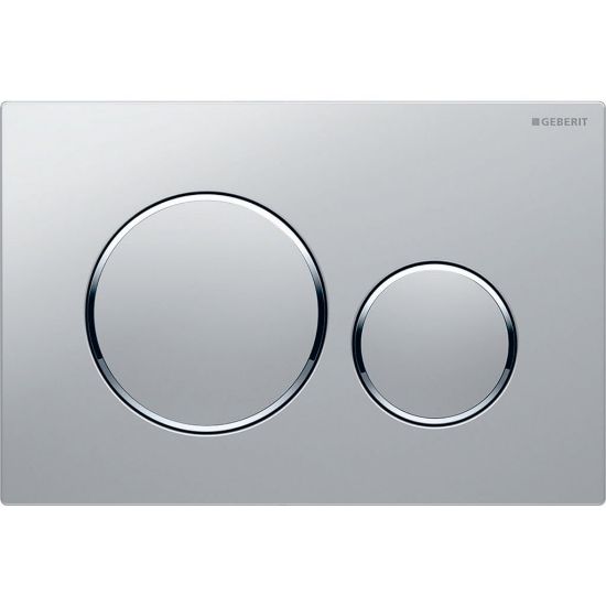 Immagine di SIGMA20 ROUND PLACCA DI COMANDO DOPPIO TASTO SATINATO/CROMATO/SATINATO PER CASSETTA SIGMA8 GEBERIT