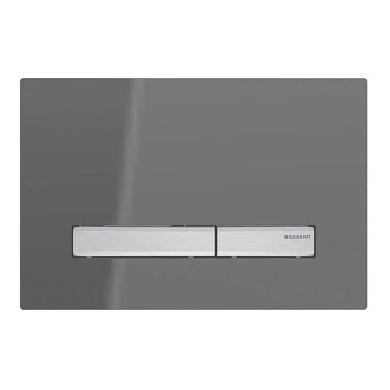 Immagine di SIGMA50 SQUARE PLACCA DI COMANDO VETRO FUME  A SPECCHIO PER CASSETTA SIGMA8 GEBERIT