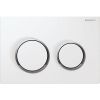 Immagine di OMEGA20 ROUND PLACCA DI COMANDO DOPPIO TASTO BIANCO/CROMATO/BIANCO PER CASSETTA OMEGA GEBERIT