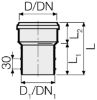 Immagine di MANICOTTO RIDOTTO PASSAGGIO PP/PVC Ø 110F/100 MM ML.80 MM