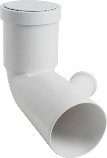 Immagine di CURVA BIANCA WC PROLUNGATA ATTACCO SX Ø 110/40 MM