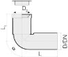 Immagine di CURVA BIANCA WC PROLUNGATA Ø 110 MM