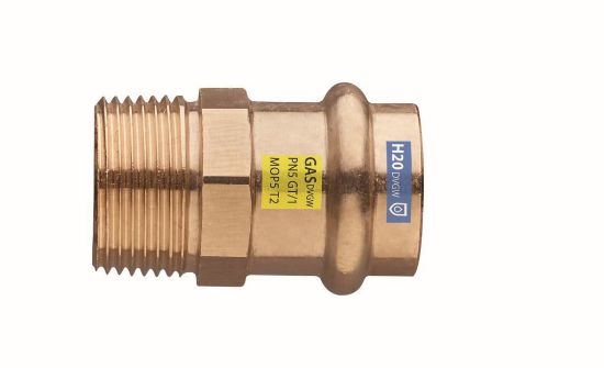 Immagine di RACCORDO FEMMINA FILETTATO MASCHIO BRONZO A PRESSARE Ø 15 MM 1/2"