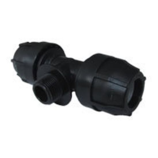Immagine di TEE MASCHIO Ø 20X1/2"MX20 MM A STRINGERE PER POLIETILENE