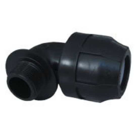 Immagine di GOMITO Ø 25 MM 3/4" MASCHIO A STRINGERE PER POLIETILENE